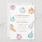 Pastel Pumpkin Gender Neutral Fall Baby Shower Einladung (Vorderseite)