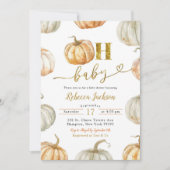 Pastel Pumpkin Gender Neutral Oh Baby Dusche Einladung (Vorderseite)