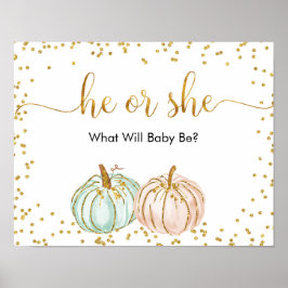 Pastel Pumpkin Gender Reveal Welcome Poster