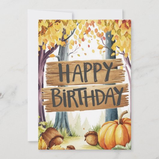 Pastel Pumpkin Herbst glücklich Geburtstag Karte (Vorderseite)