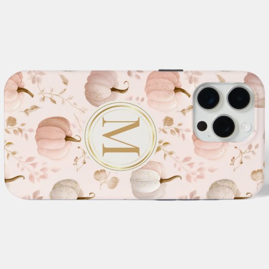 Pastel Pumpkin Monogram - Personalisiert Initial Case-Mate iPhone Hülle (Rückseite (Horizontal))