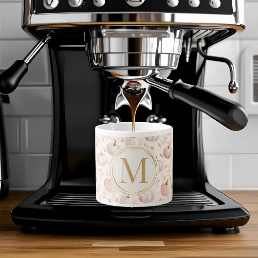 Pastel Pumpkin Monogram - Personalisiert Initial Espressotasse