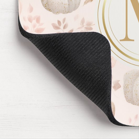 Pastel Pumpkin Monogram - Personalisiert Initial Mousepad (Ecke)