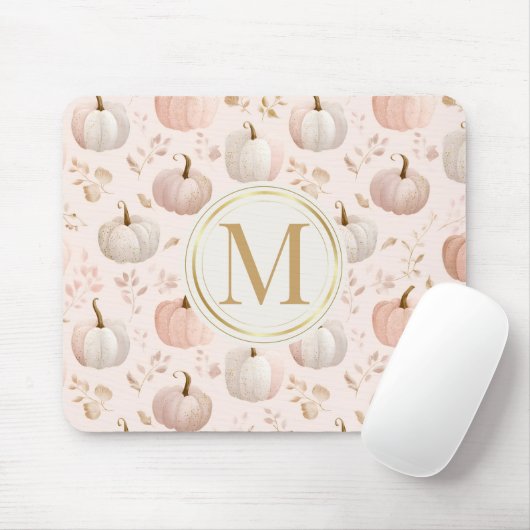 Pastel Pumpkin Monogram - Personalisiert Initial Mousepad (Mit Mouse)