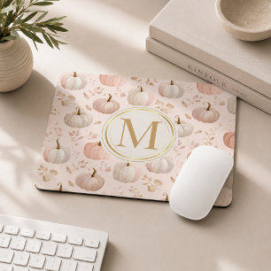 Pastel Pumpkin Monogram - Personalisiert Initial Mousepad