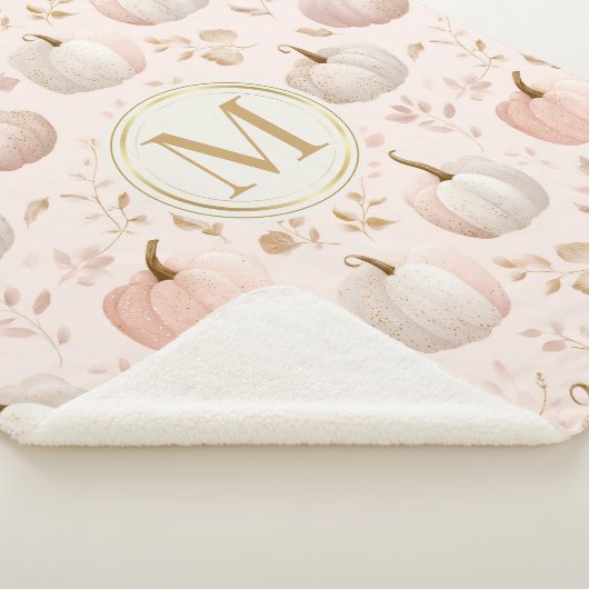 Pastel Pumpkin Monogram - Personalisiert Initial Sherpadecke (3/4)