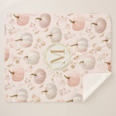 Pastel Pumpkin Monogram - Personalisiert Initial Sherpadecke (Vorderseite (Horizontal))
