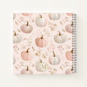 Pastel Pumpkin Monogramm - Personalisierte Initial Notizblock (Rückseite)