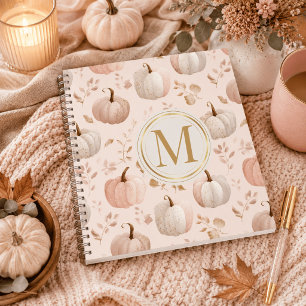 Pastel Pumpkin Monogramm - Personalisierte Initial Notizblock