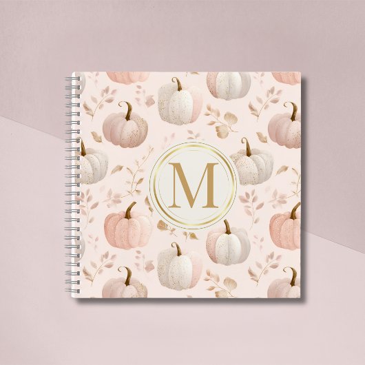 Pastel Pumpkin Monogramm - Personalisierte Initial Notizblock