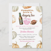 Pastel Pumpkin Pink Girl Diaper Dusche Einladung (Vorderseite)