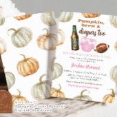 Pastel Pumpkin Pink Girl Diaper Dusche Einladung