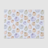 Pastel Pumpkins auf blauem Tissue Paper Seidenpapier (Vorderseite)