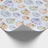 Pastel Pumpkins auf Blue Geschenkpapier (Ecke)