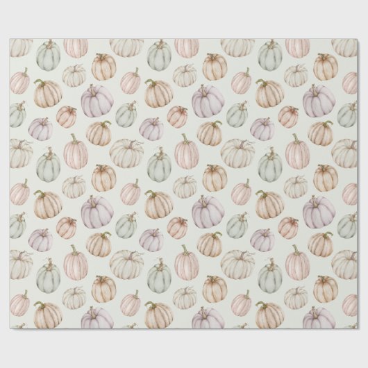 Pastel Pumpkins auf Green Geschenkpapier (Flach)