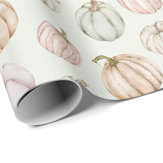 Pastel Pumpkins auf Green Geschenkpapier (Rolleneckpunkt)