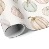 Pastel Pumpkins auf Ivory Wrapping Paper Geschenkpapier (Rolleneckpunkt)