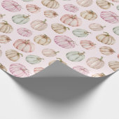 Pastel Pumpkins auf rosa Geschenkpapier (Ecke)