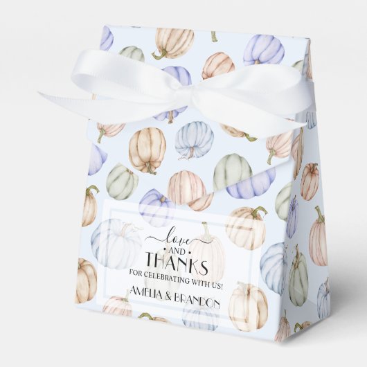 Pastel Pumpkins Blue Boy Baby Dusche Geschenkschachtel (Vorderseite)