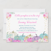 Pastel Pumpkins Confetti Babydusche Einladung (Vorderseite)