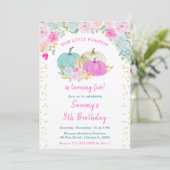 Pastel Pumpkins Confetti Geburtstagspartei Einladung (Stehend Vorderseite)