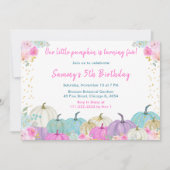 Pastel Pumpkins Confetti Geburtstagspartei Einladung (Vorderseite)