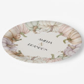 Pastel Pumpkins Fall Pappteller (Schrägansicht)