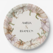 Pastel Pumpkins Fall Pappteller (Vorderseite)