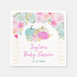 Pastel Pumpkins Floral Baby Dusche Serviette