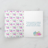Pastel Pumpkins Floral Birthday Party Dankeskarte (Innenseite)