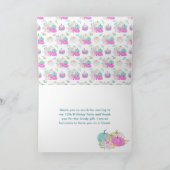 Pastel Pumpkins Floral Birthday Party Dankeskarte (Innenseite)
