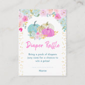 Pastel Pumpkins Floral Diaper Raffle Begleitkarte (Vorderseite)