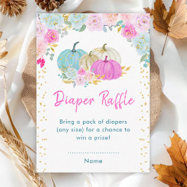 Pastel Pumpkins Floral Diaper Raffle Begleitkarte