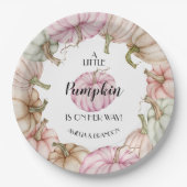 Pastel Pumpkins Girl Babydusche Pink Pappteller (Vorderseite)