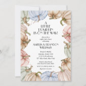 Pastel Pumpkins Mint Babydusche Einladung (Vorderseite)