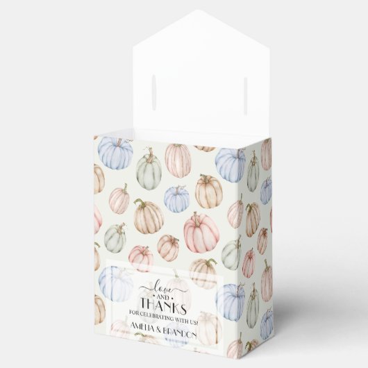 Pastel Pumpkins Neutral Baby Dusche Geschenkschachtel (Geöffnet)