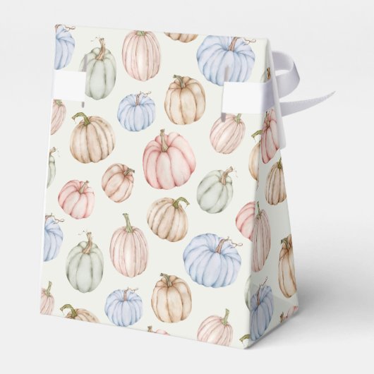 Pastel Pumpkins Neutral Baby Dusche Geschenkschachtel (Rückseite)