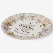 Pastel Pumpkins Neutral Baby Dusche Pappteller (Schrägansicht)