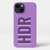pastel Purple and white Shadow Monogram with name iPhone Hülle (Rückseite)