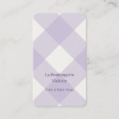 Pastel Purple Gingham Bakery Vertical QR Photo Visitenkarte (Vorderseite)