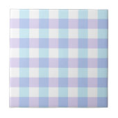 Pastel Purple Gingham Fliese (Vorderseite)