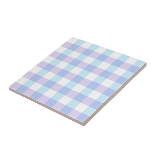 Pastel Purple Gingham Fliese (Seite)