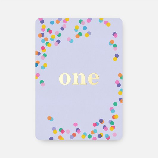 Pastel Purple Girl First Birthday Confetti Gold Folieneinladung