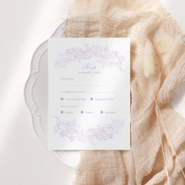 Pastel Purple Victorian Meal Choice RSVP Card Karte