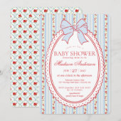 Pastel Purple Vintage Fancy Floral Baby Shower Einladung (Vorne/Hinten)