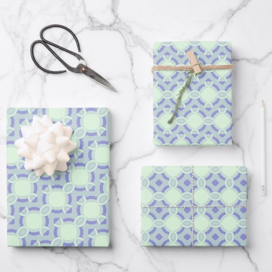 Pastel Purpliana 6 Muster Geschenkpapier Set (Vorderseite)
