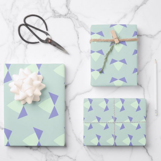 Pastel Purpliana 8 Muster Geschenkpapier Set (Vorderseite)