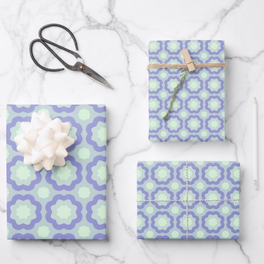 Pastel Purpliana-Muster Geschenkpapier Set (Vorderseite)