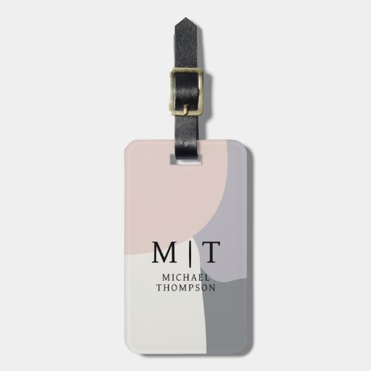 Pastel Quadrant Background Abstract Geometric Gepäckanhänger (Vorderseite vertikal)