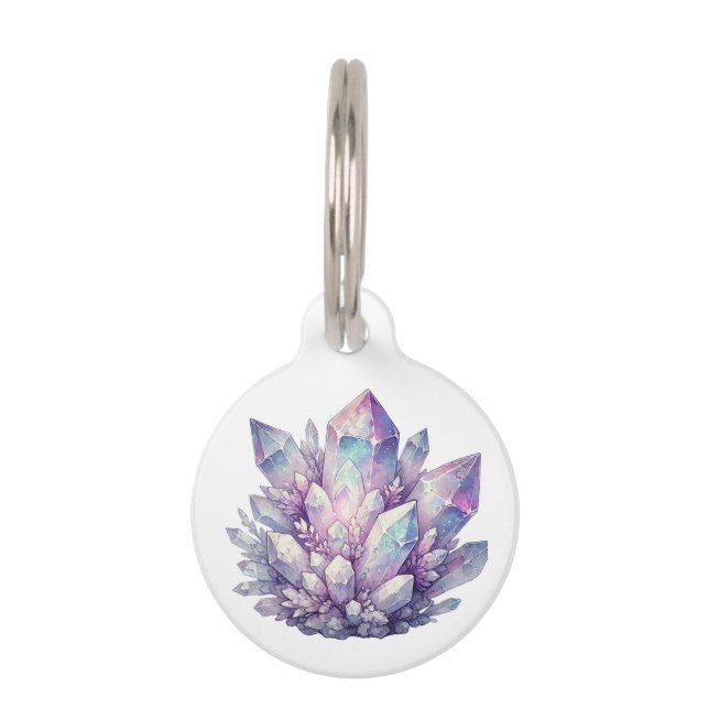 Pastel Quartz-Cluster Haustiermarke (Vorderseite)